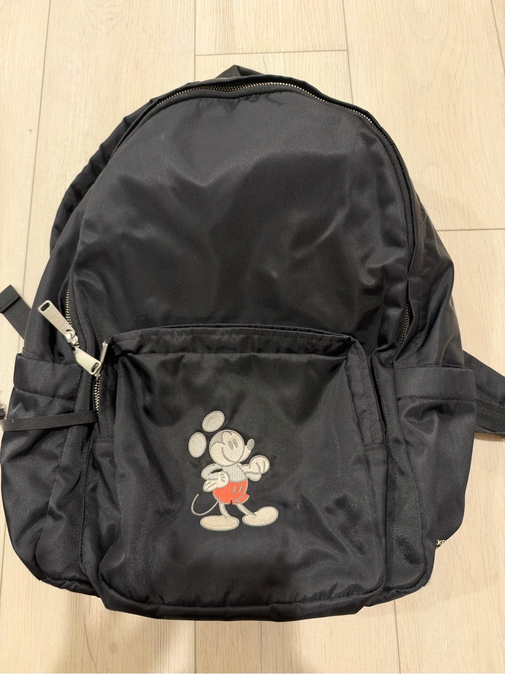 Disney Mickey Mouse Black Nylon Embroidered Backpack